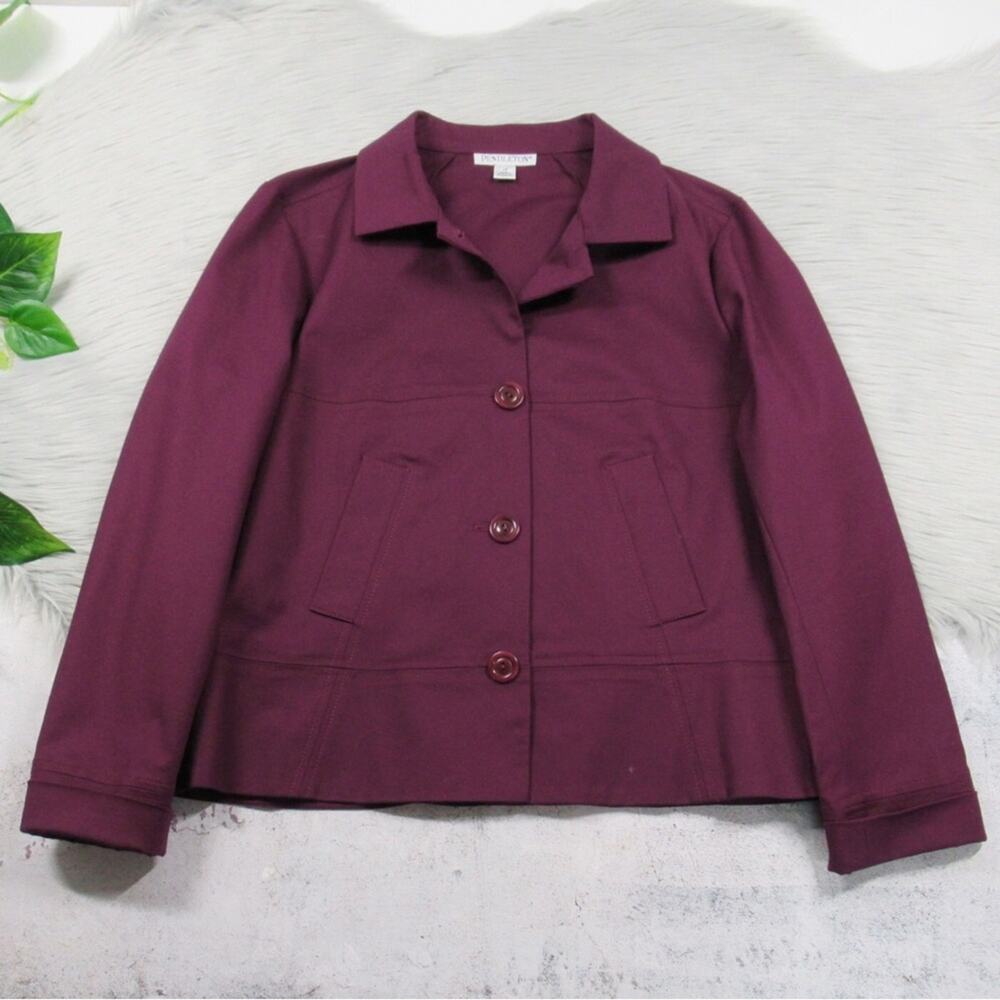 Pendleton Dark Purple Button Front Jacket Cotton … - image 1